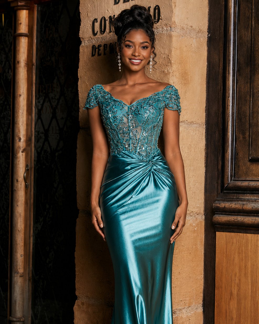 Teal mermaid matric gown