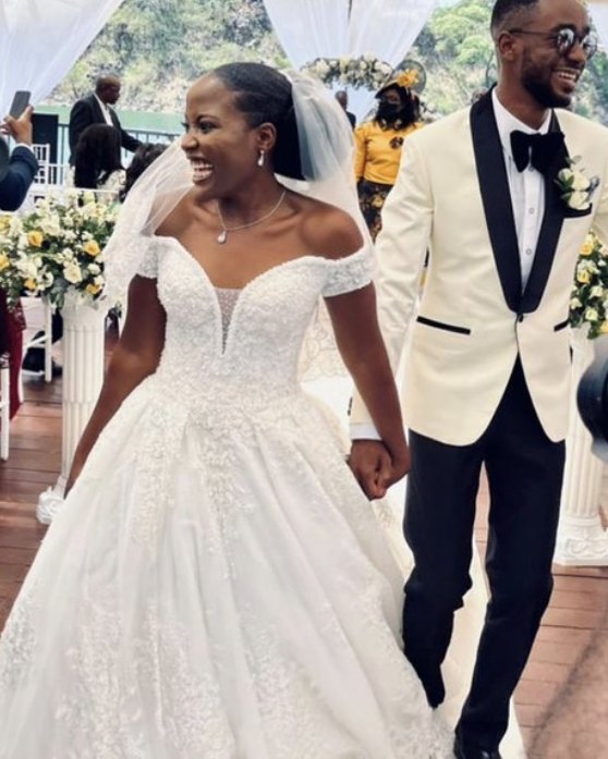 Off-shoulder lace ball gown by TailorMe Woman